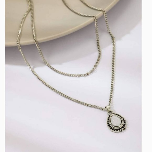 Layered Moonstone Necklace - Picture 3 of 7